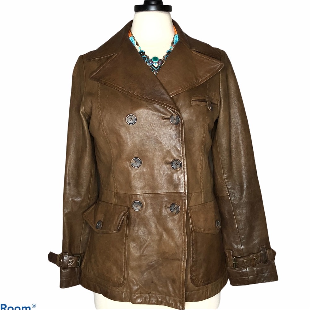 Banana Republic Distressed Leather Jacket Sz S